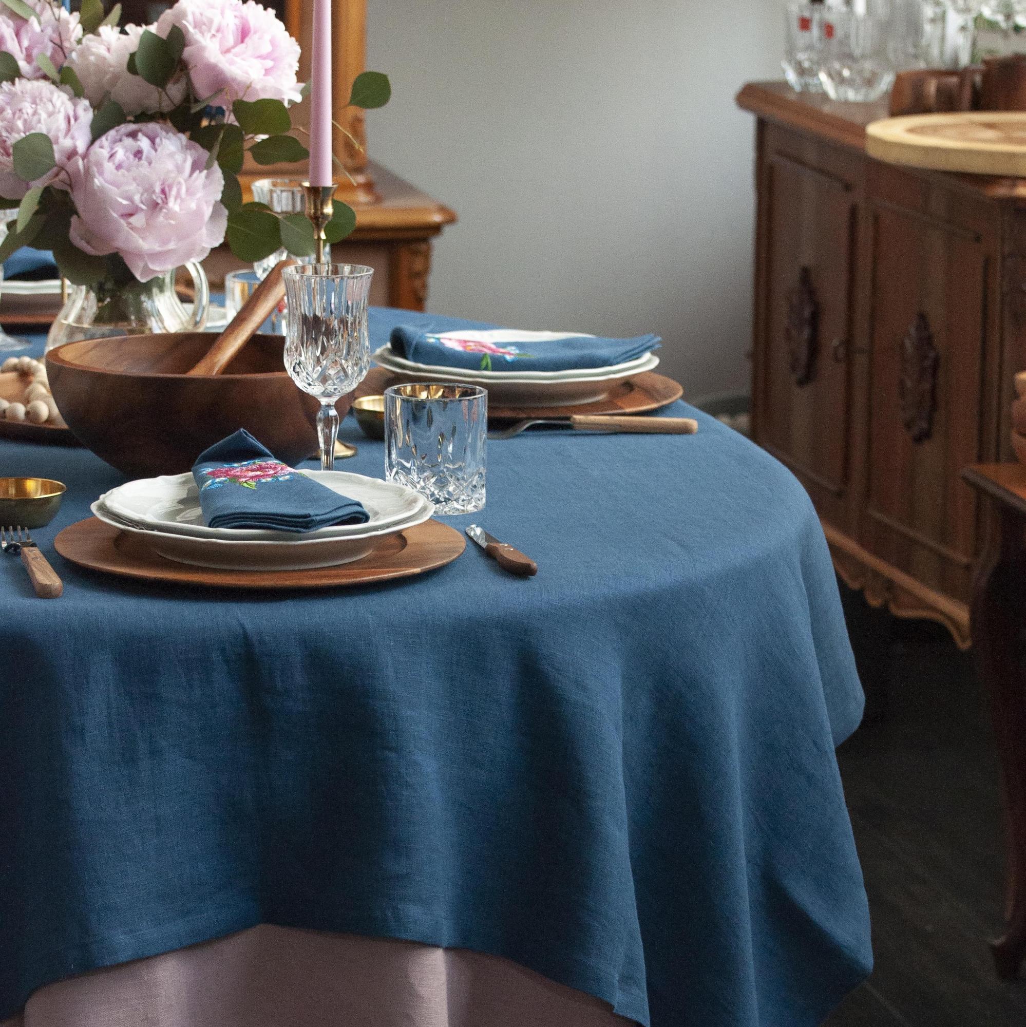 Скатерть из умягченного льна Океан
