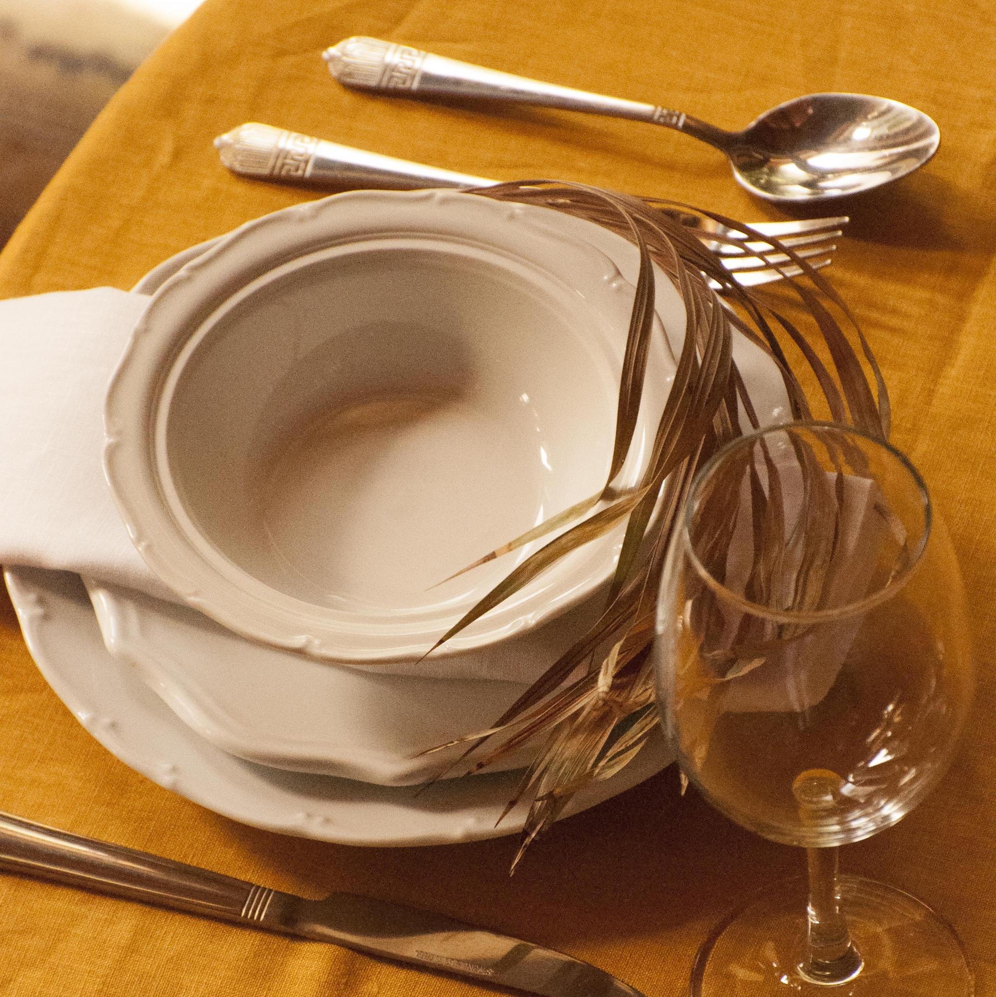 Скатерть из умягченного льна Горчица