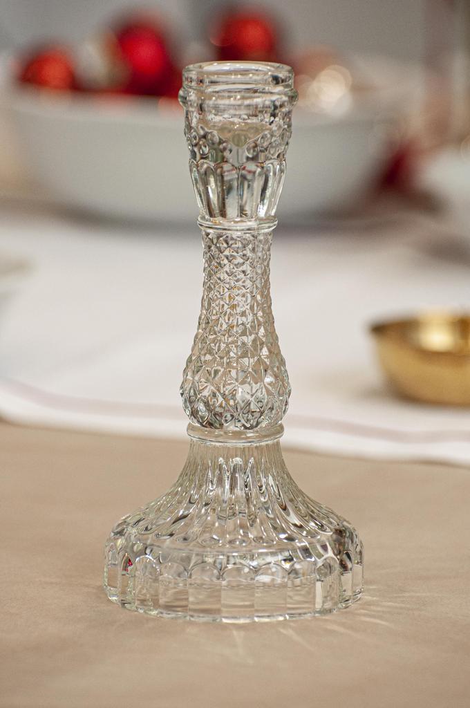 Подсвечник стеклянный, размер 17 см