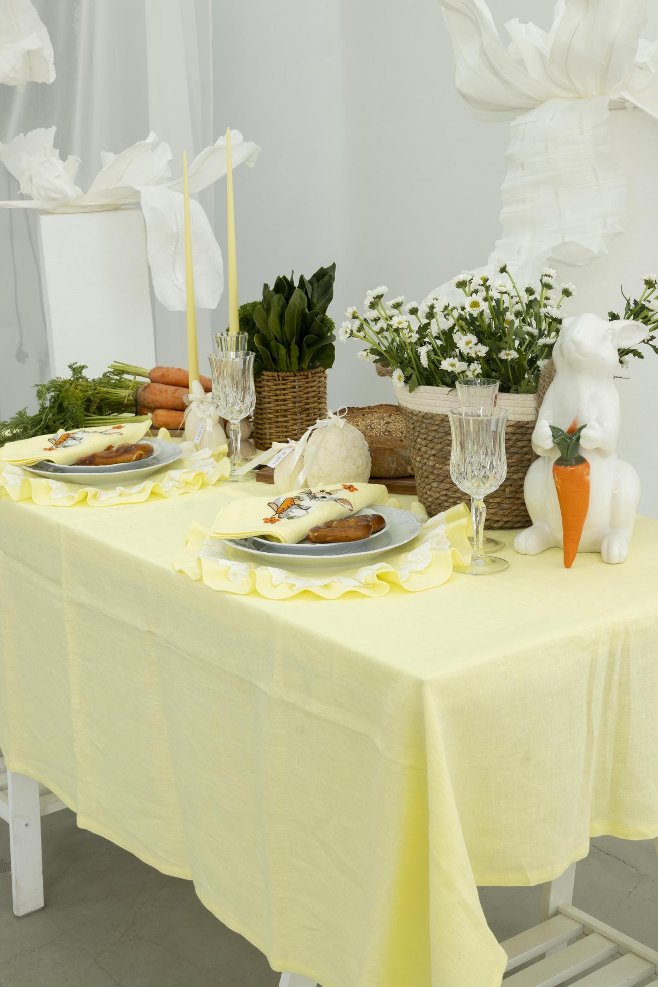 Скатерть из умягченного льна Крем-Брюле