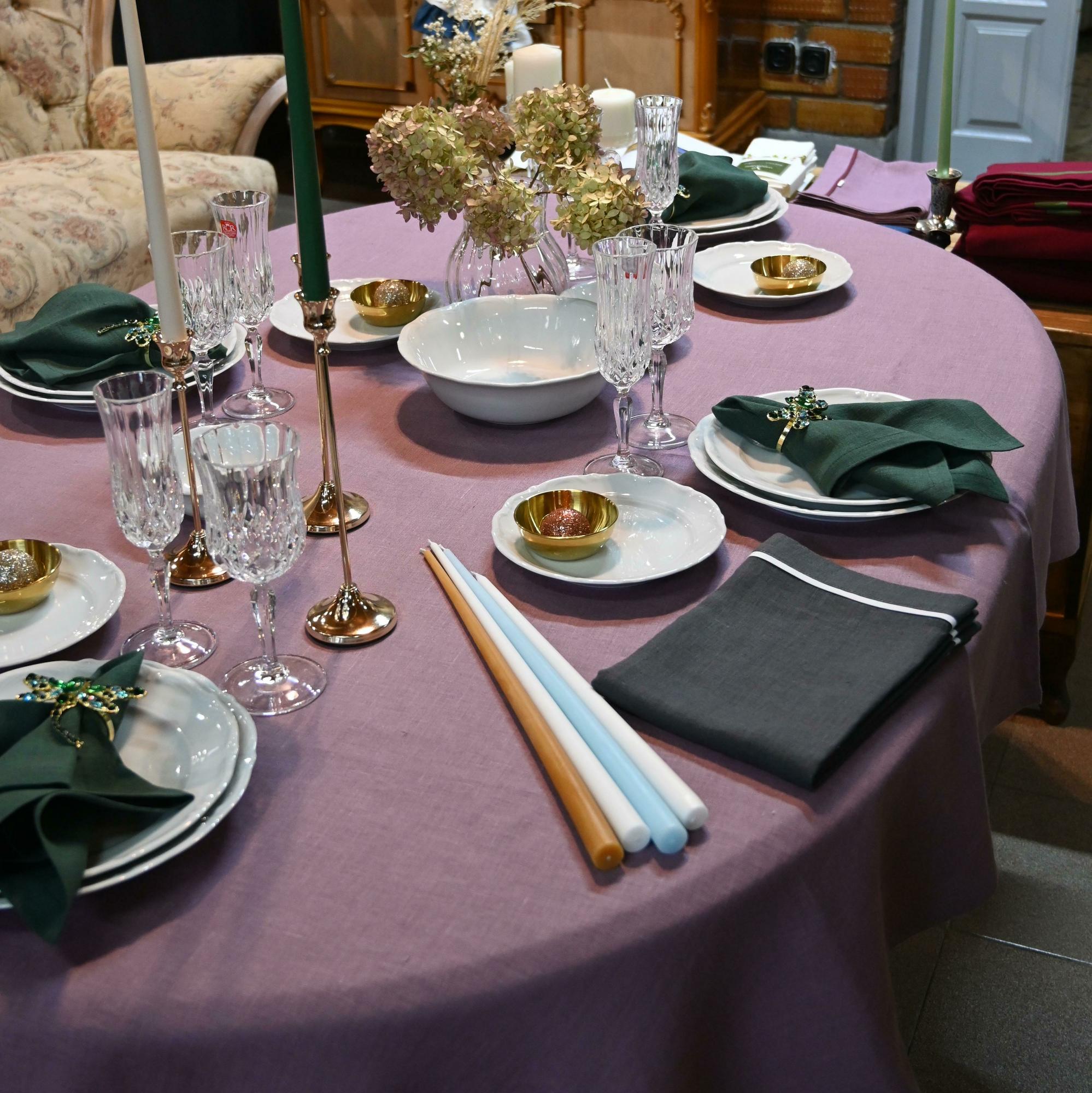 Скатерть из умягченного льна Ягода