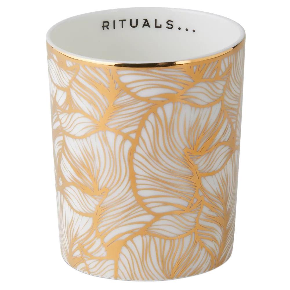 Luxury Candle Holder-Golden Leaves  - Підсвічник керамічний