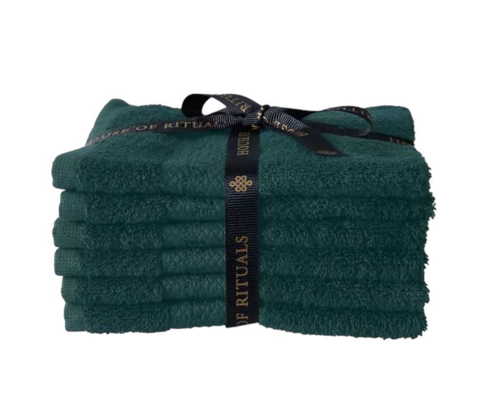 Cotton Guest Towel-Petrol - Набір банних рушників, 6 шт, 30*30cm