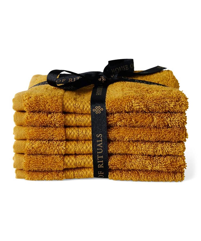 Cotton Guest Towel-Ocre Yellow - Набір банних рушників, 6 шт, 30*30cm