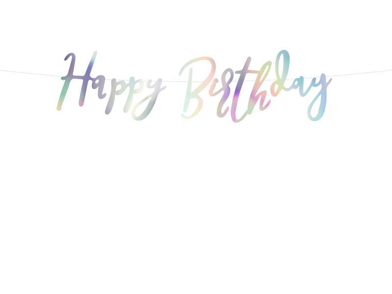 Virtene "Happy Birthday" sudraba-spīdīga, 65 cm