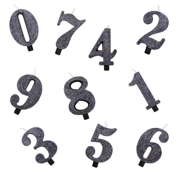 Melna svecīte - cipars, spīdīga