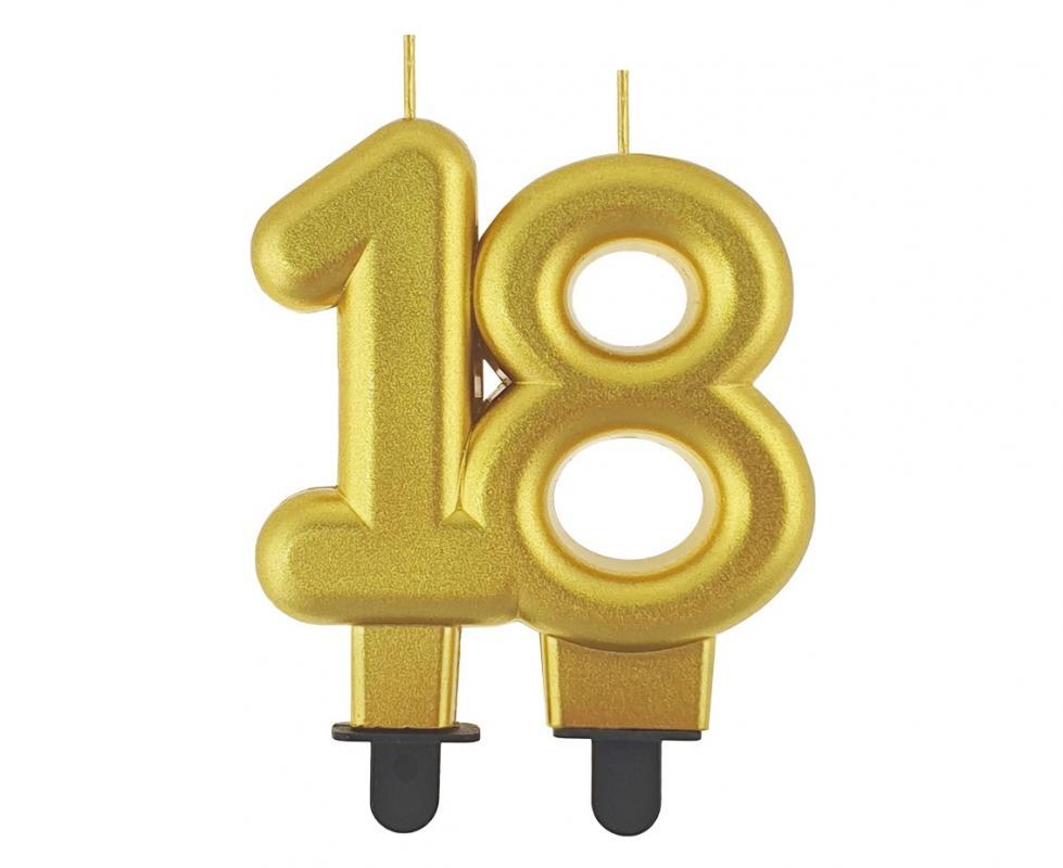 Zelta svecīte - cipars 18