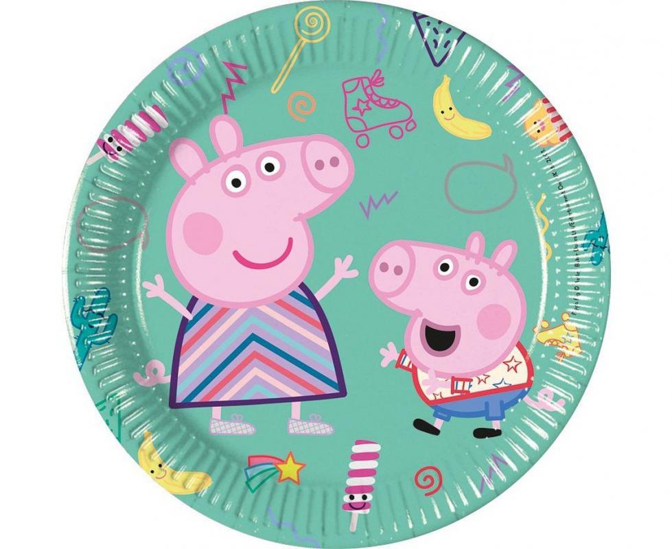Šķīvji "Cūciņa Peppa" 20 cm, 8 gab