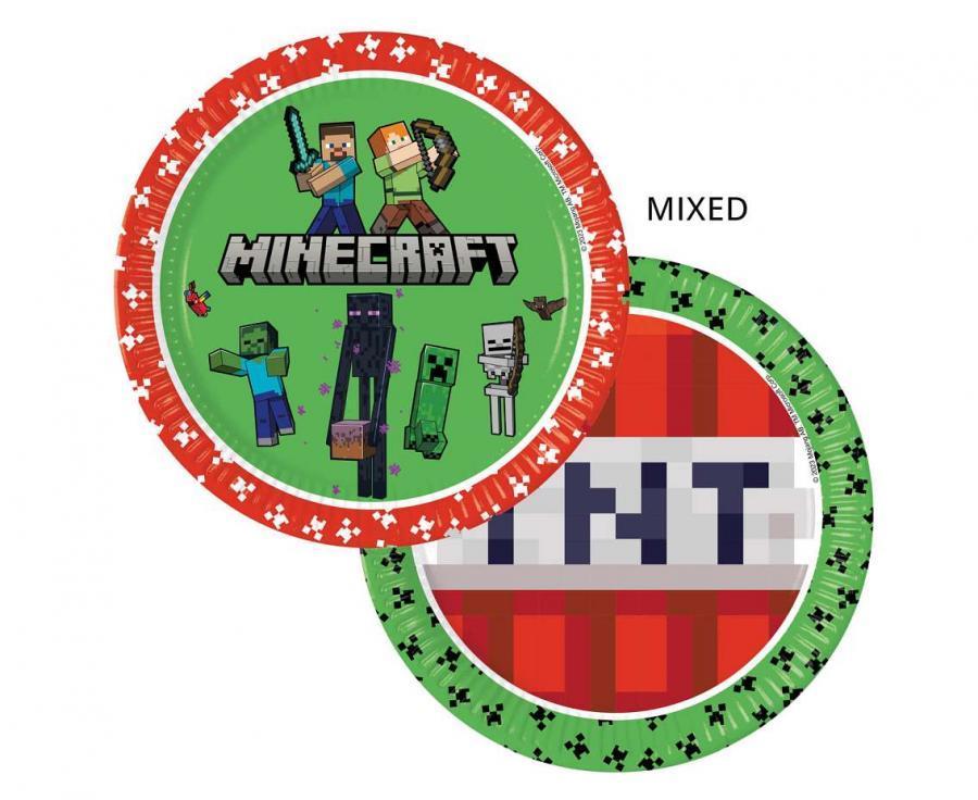 Šķīvji "Minecraft" 23 cm, 8 gab