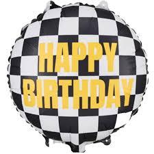 Folijas balons "Finish Flag Happy BDay" , 45 cm