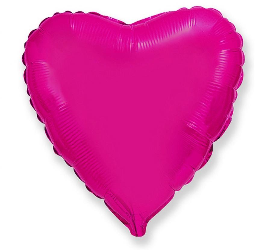 Folijas balons "Sirds" tumši rozā, 45 cm