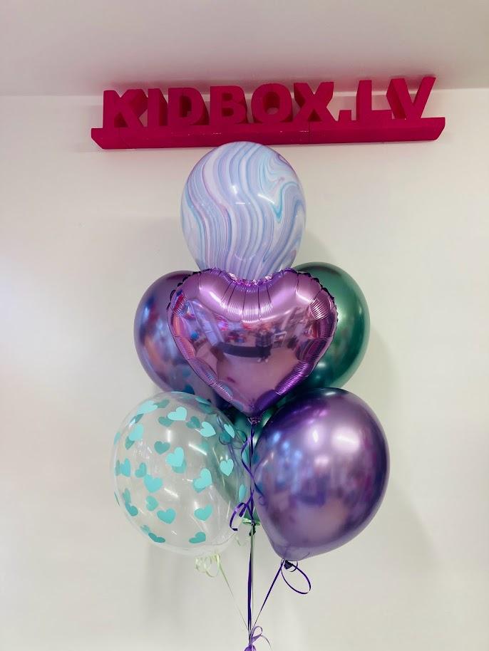 Folijas balons "Sirds" lilla 45 cm