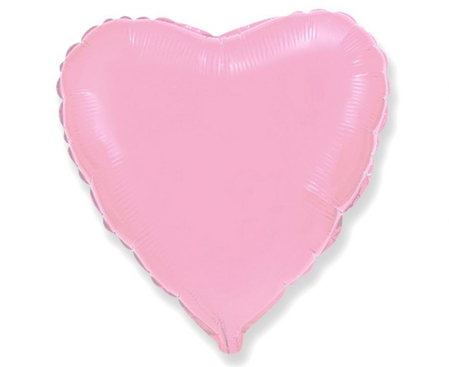 Folijas balons "Sirds" rozā 45 cm
