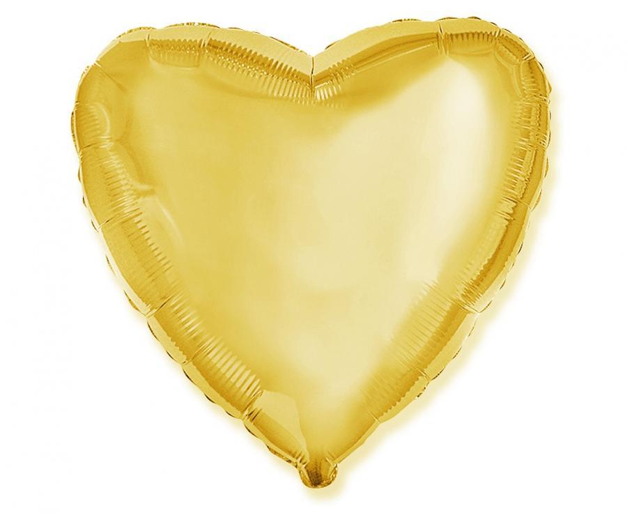 Folijas balons "Sirds" zelta 45 cm