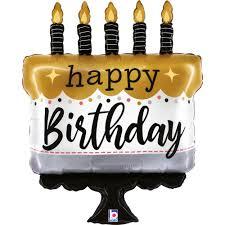 Folijas balons "Gold cake BDay" 71 cm