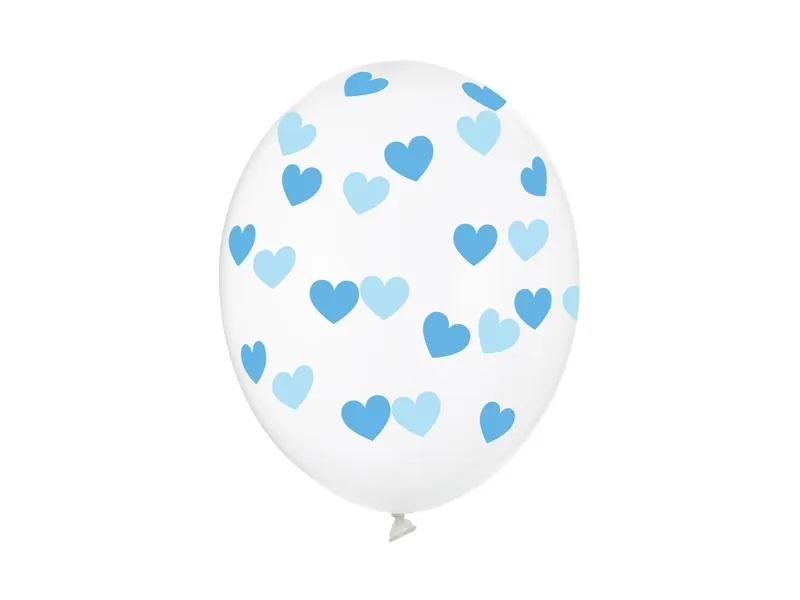 Lateksa baloni caurspīdīgi "Blue Hearts", 1 gab