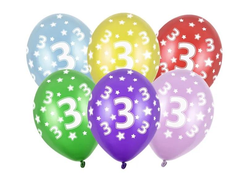 Lateksa baloni ar "3", 1 gab