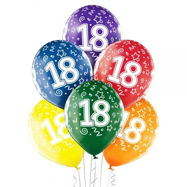 Lateksa baloni ar "18", 1 gab