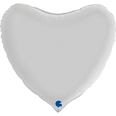 Folijas balons "Sirds"  balts, 80 cm