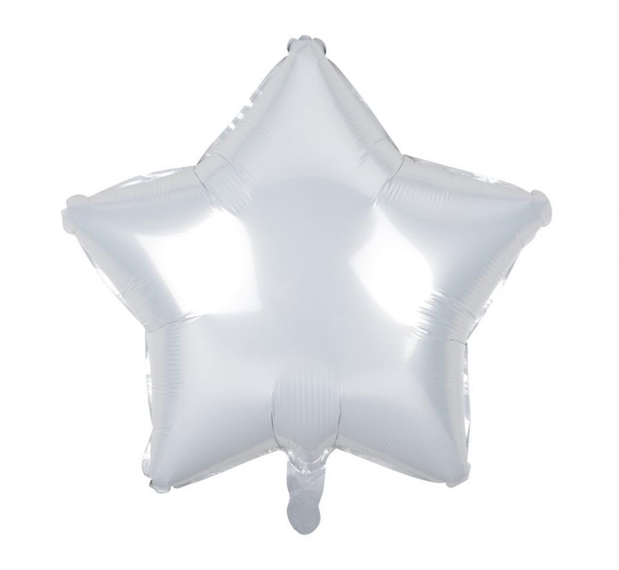 Folijas balons "Zvaigzne" balts 45 cm