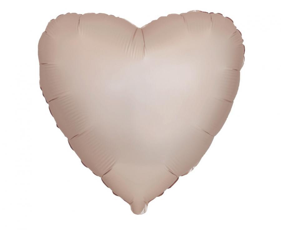 Folijas balons "Sirds" latte krāsas, 45 cm