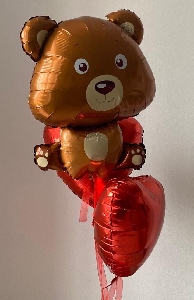 Balonu kompozīcija "Bear 2 Hearts"