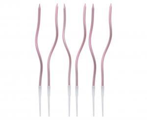 Svecītes rozā-zelta spiralveida, 6 gab.