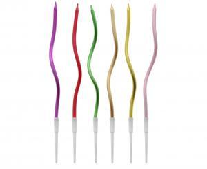 Svecītes daudzkrāsu spiralveida, 6 gab.