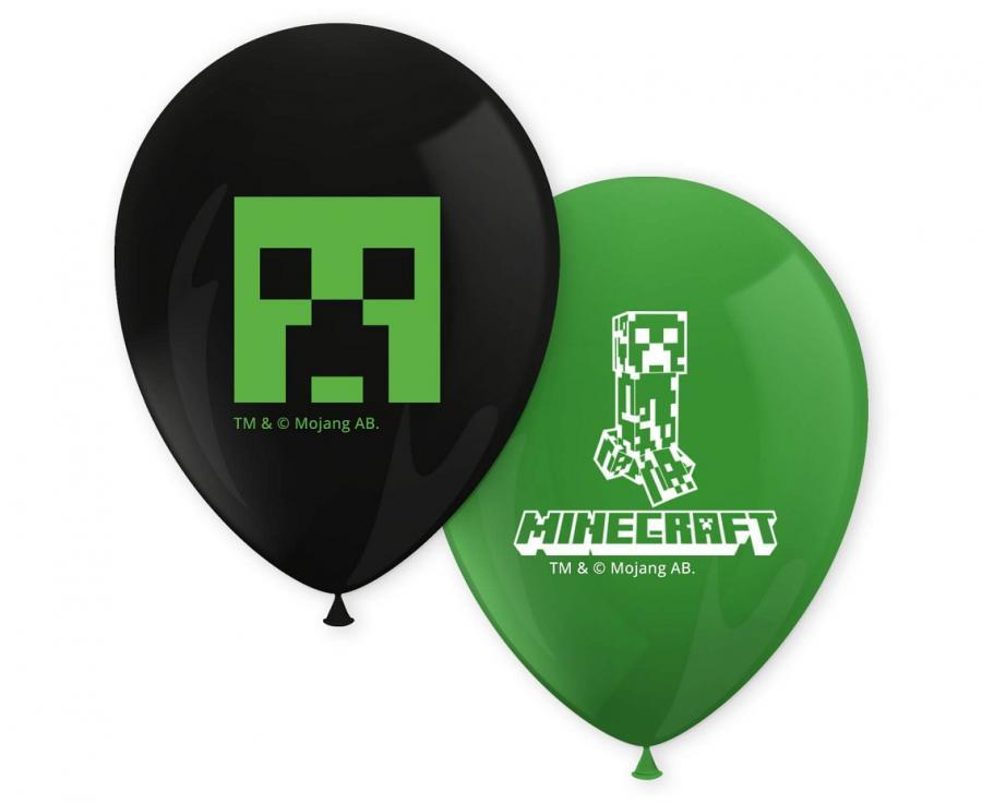 Lateksa baloni Minecraft, 27 cm, 8 gab