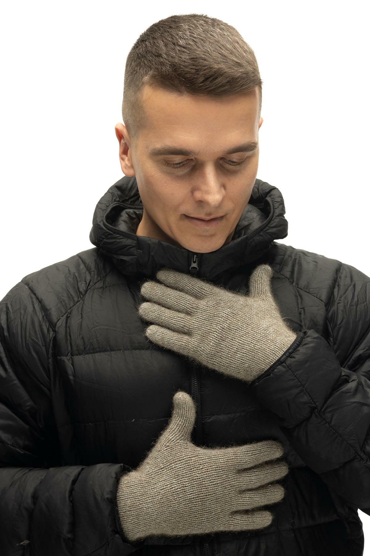 Перчатки вязаные, цвет натуральный | БОТАНИКА