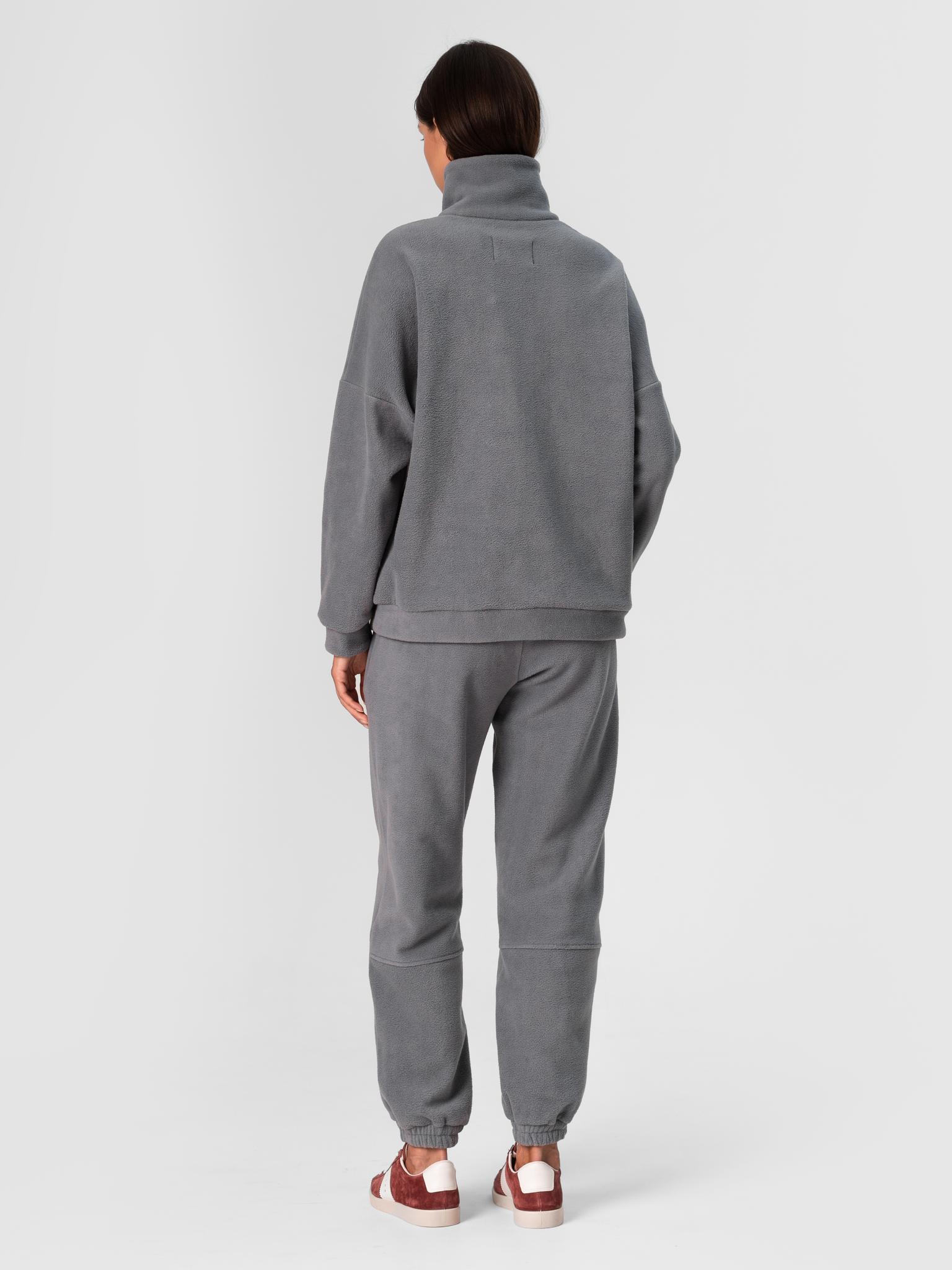 Худи из флиса в стиле oversize на молнии GREY