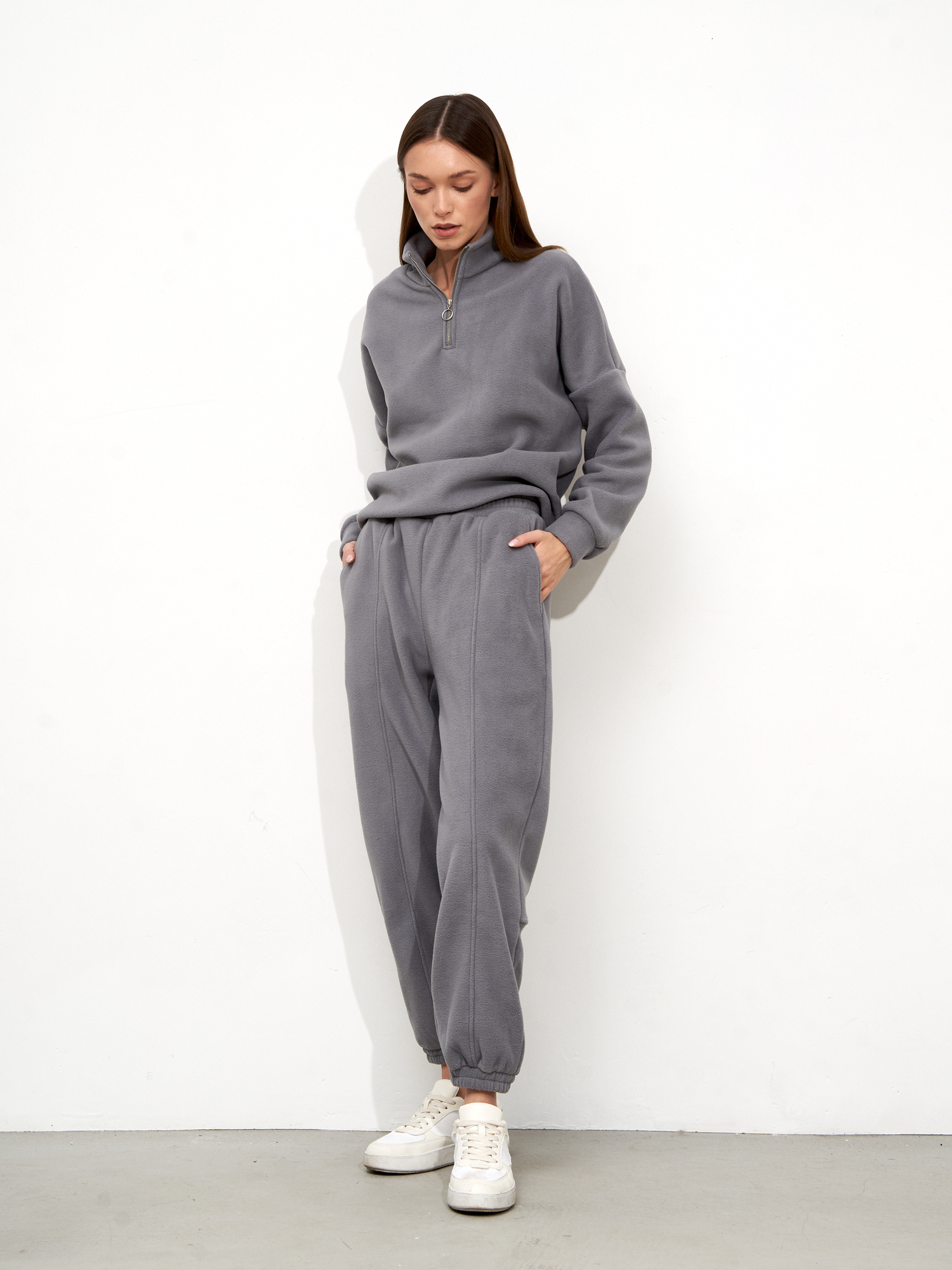 Джоггеры из флиса со швом GREY