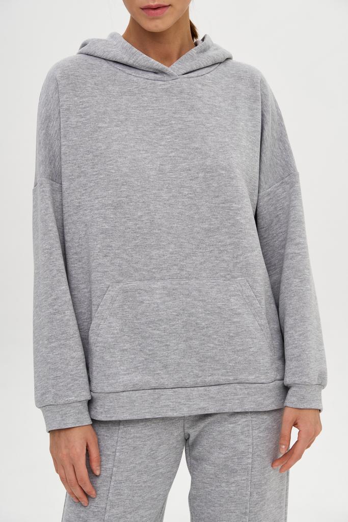 Худи в стиле oversize Gray melange