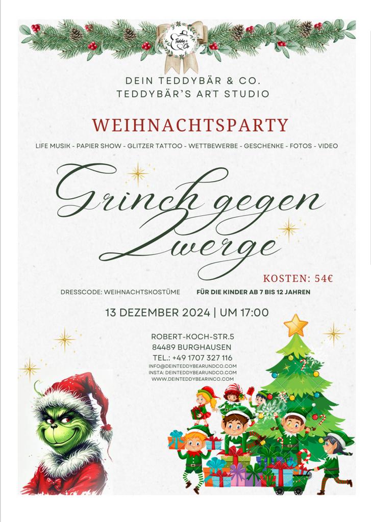 Weihnachtsparty "Grinch gegen Zwerge" 13.12.24 um 17-00