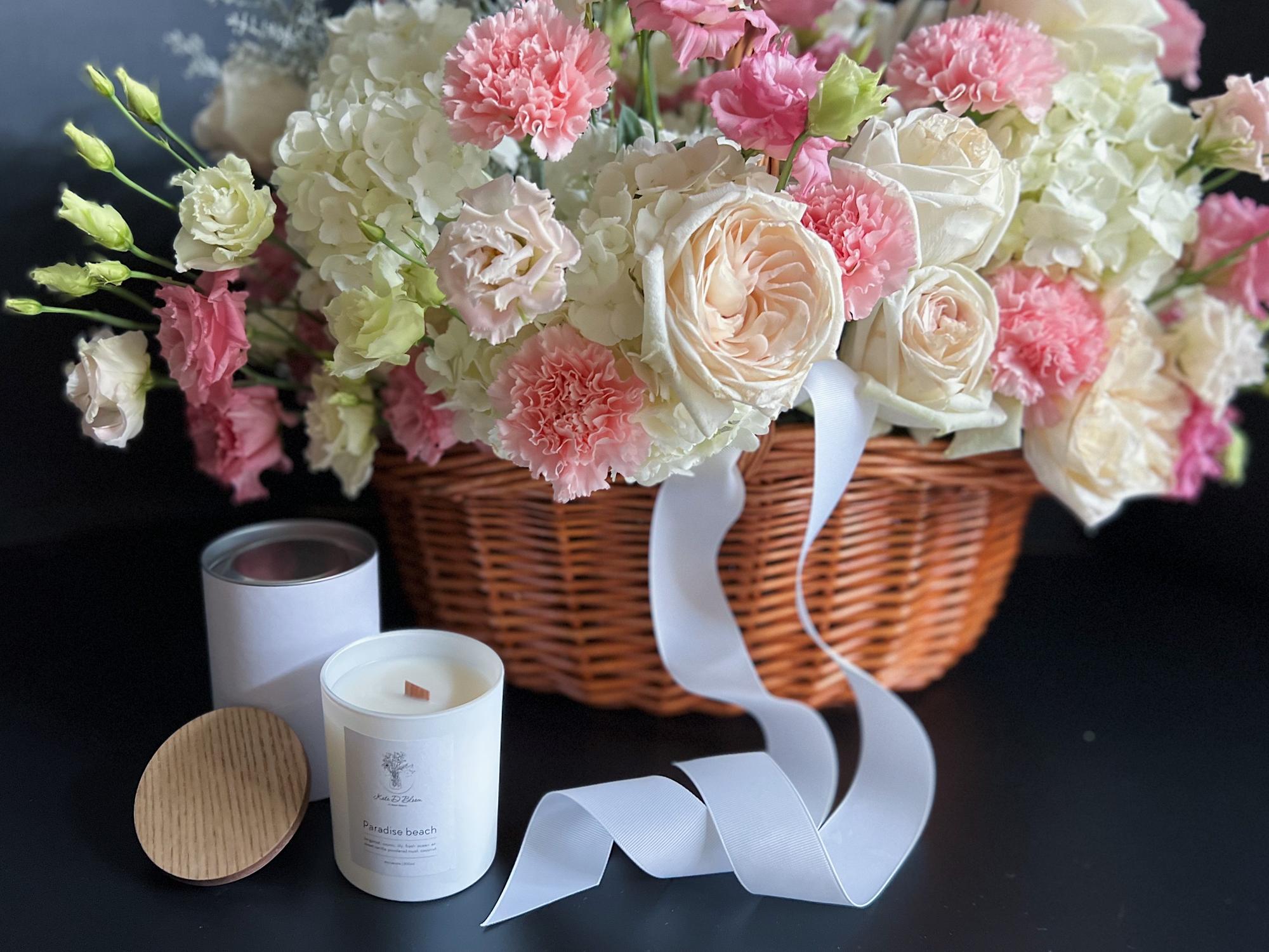 Premium pastel flower basket