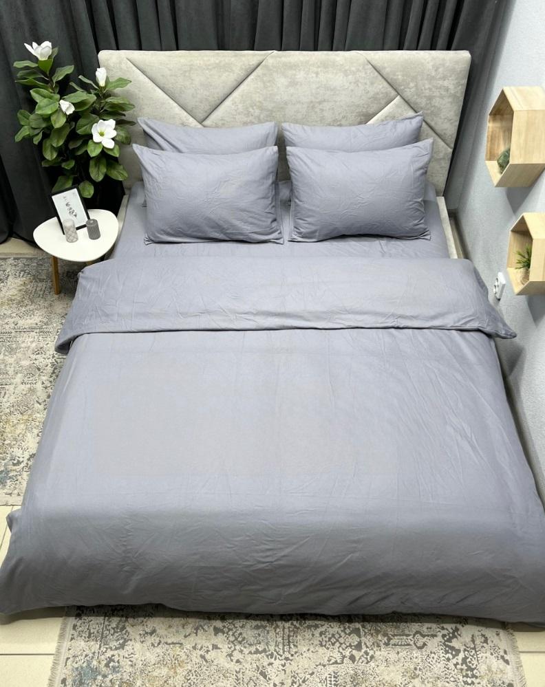 однотонна постільна білизна фланель сірого кольору