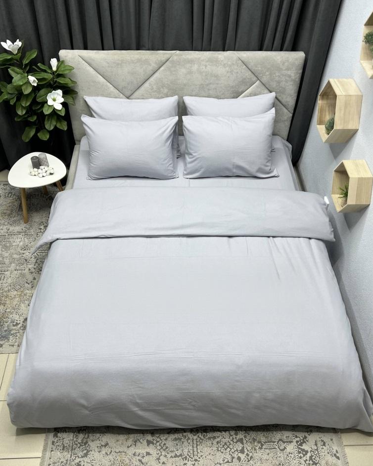 однотонна постільна білизна фланель світло-сірого кольору