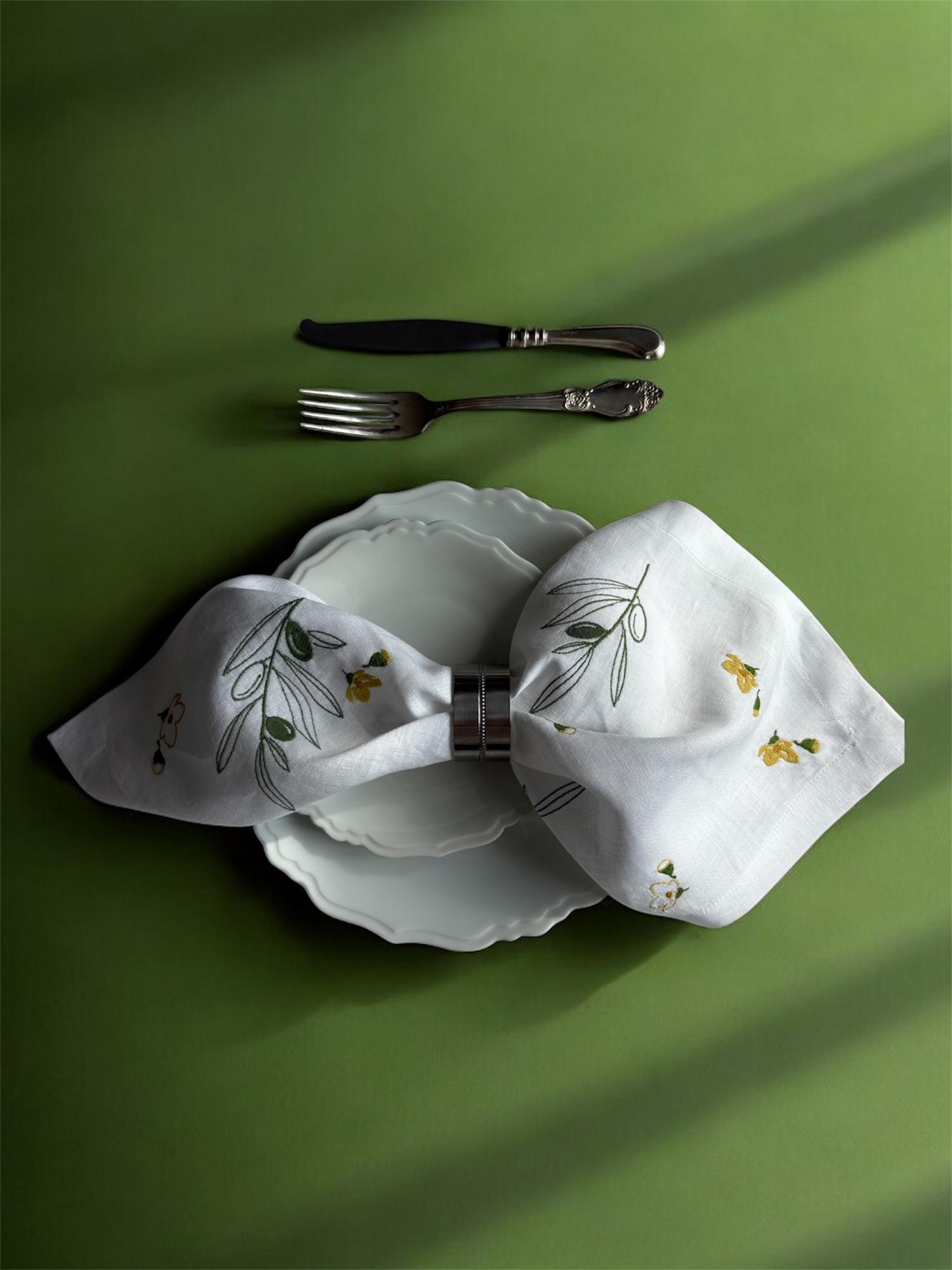 Набор салфеток Цветы и оливы