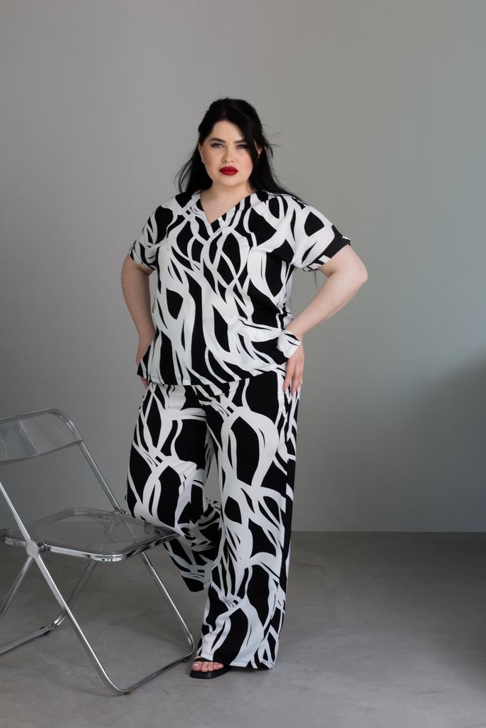 Брюки палаццо зебра