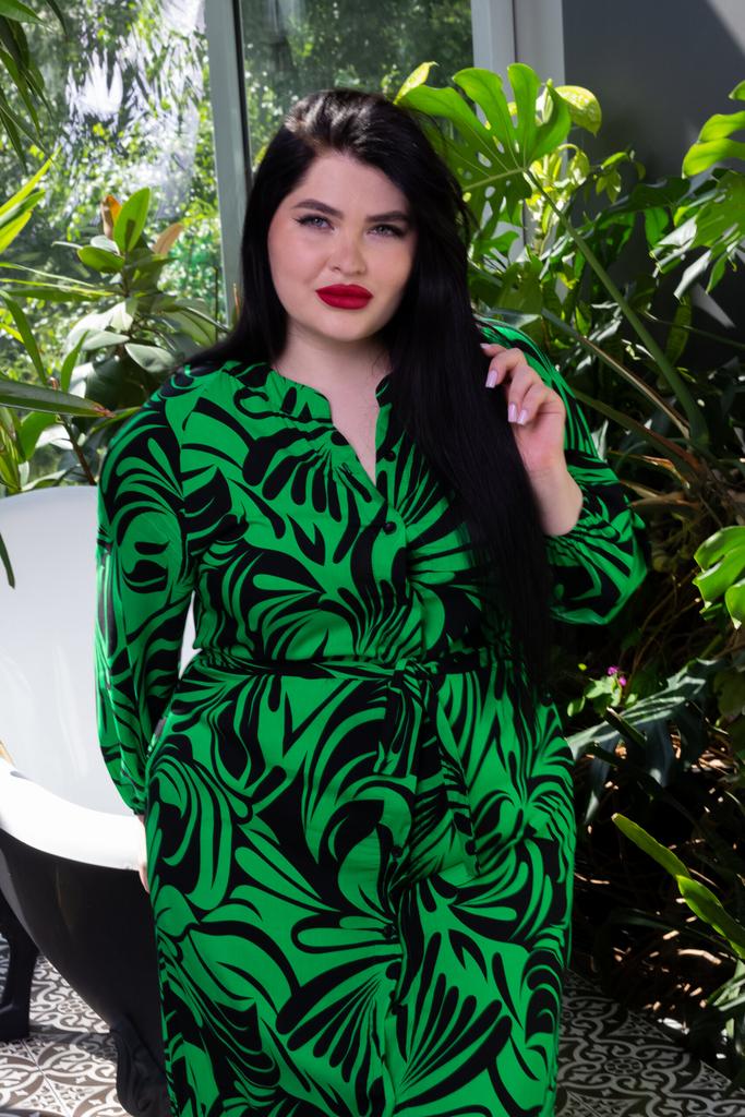 Платье макси зеленое