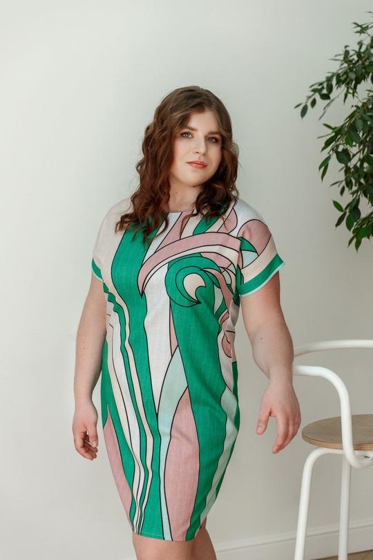 Платье Геометрия зеленое
