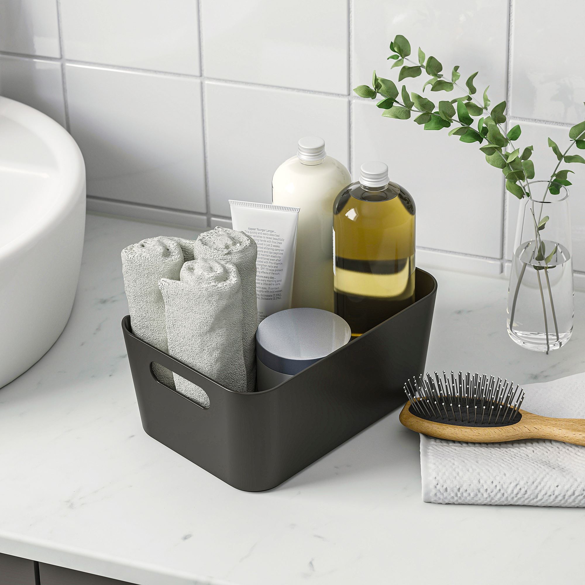 UPPDATERA IKEA Контейнер, антрацит, 24x17 см