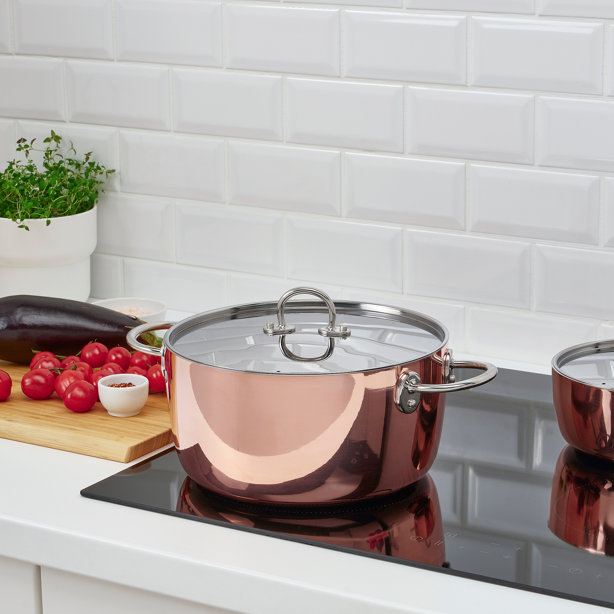 FINMAT IKEA Кастрюля с крышкой, 5 л, медь/нержавеющая сталь