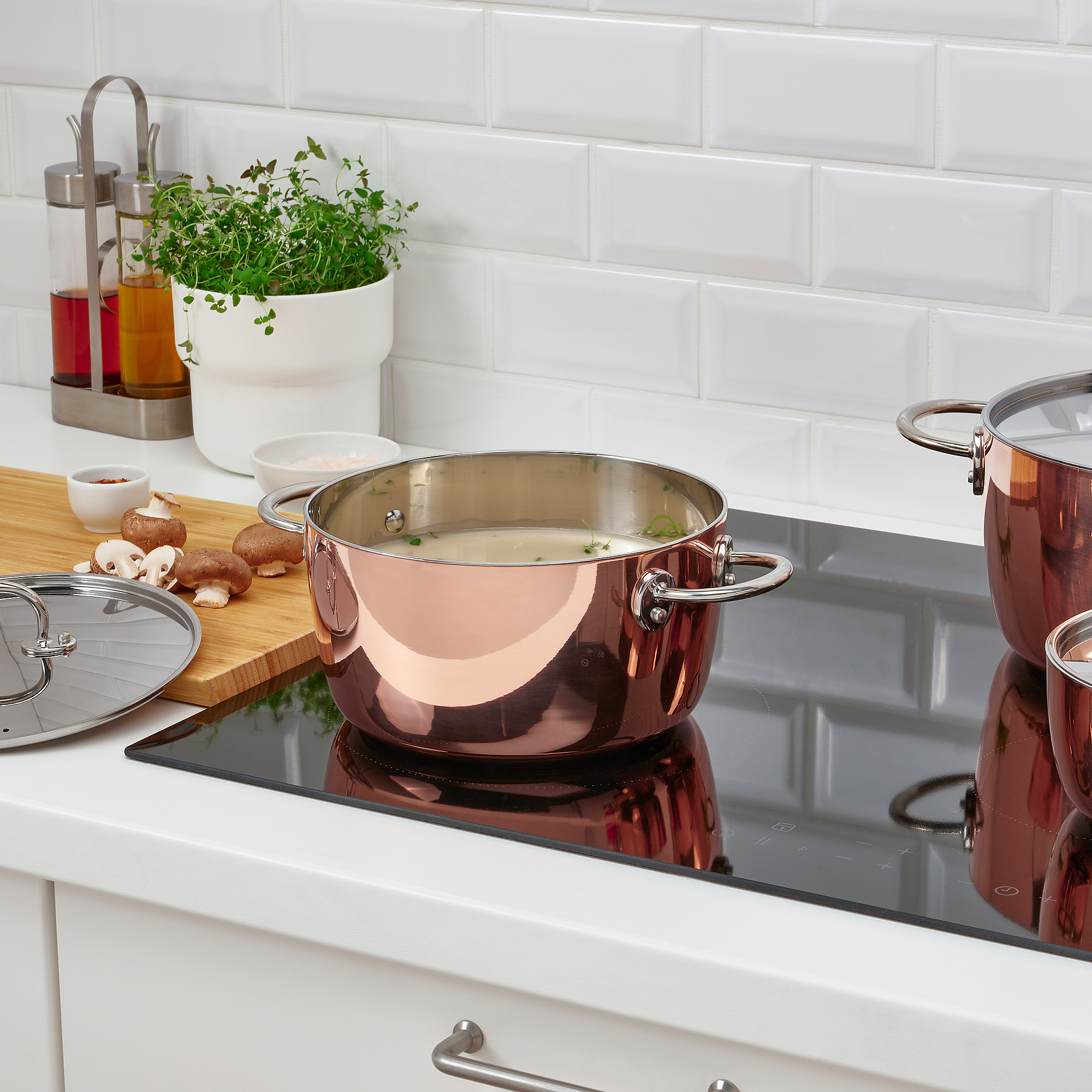 FINMAT IKEA Кастрюля с крышкой, 3 л, медь/нержавеющая сталь