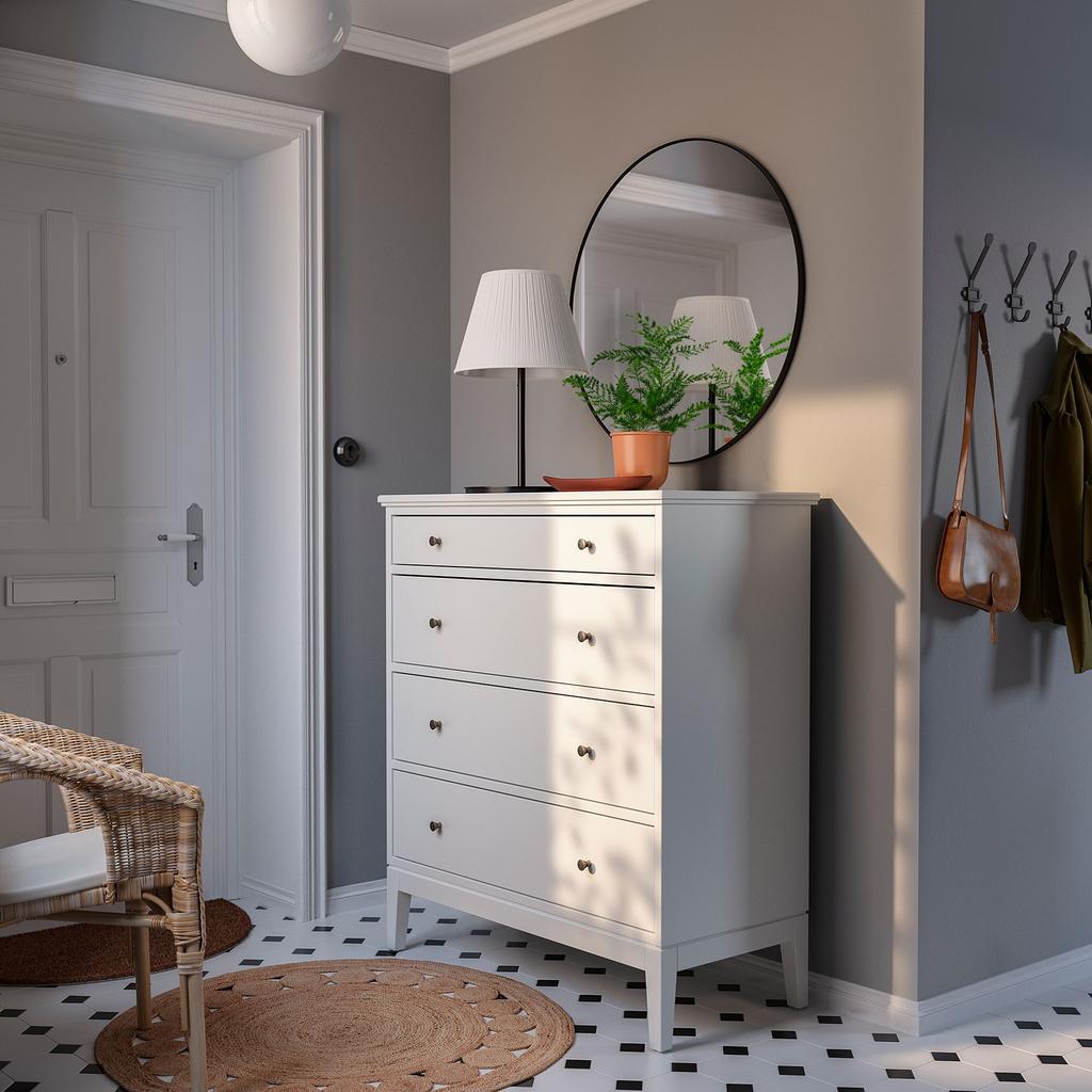 IDANAS IKEA Комод с 4 ящиками, 104x118 см, белый