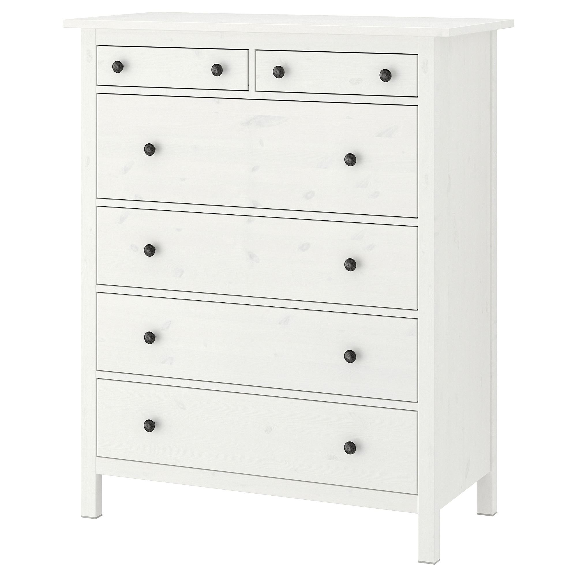 HEMNES IKEA Комод с 6 ящиками, 108x130 см, белая морилка