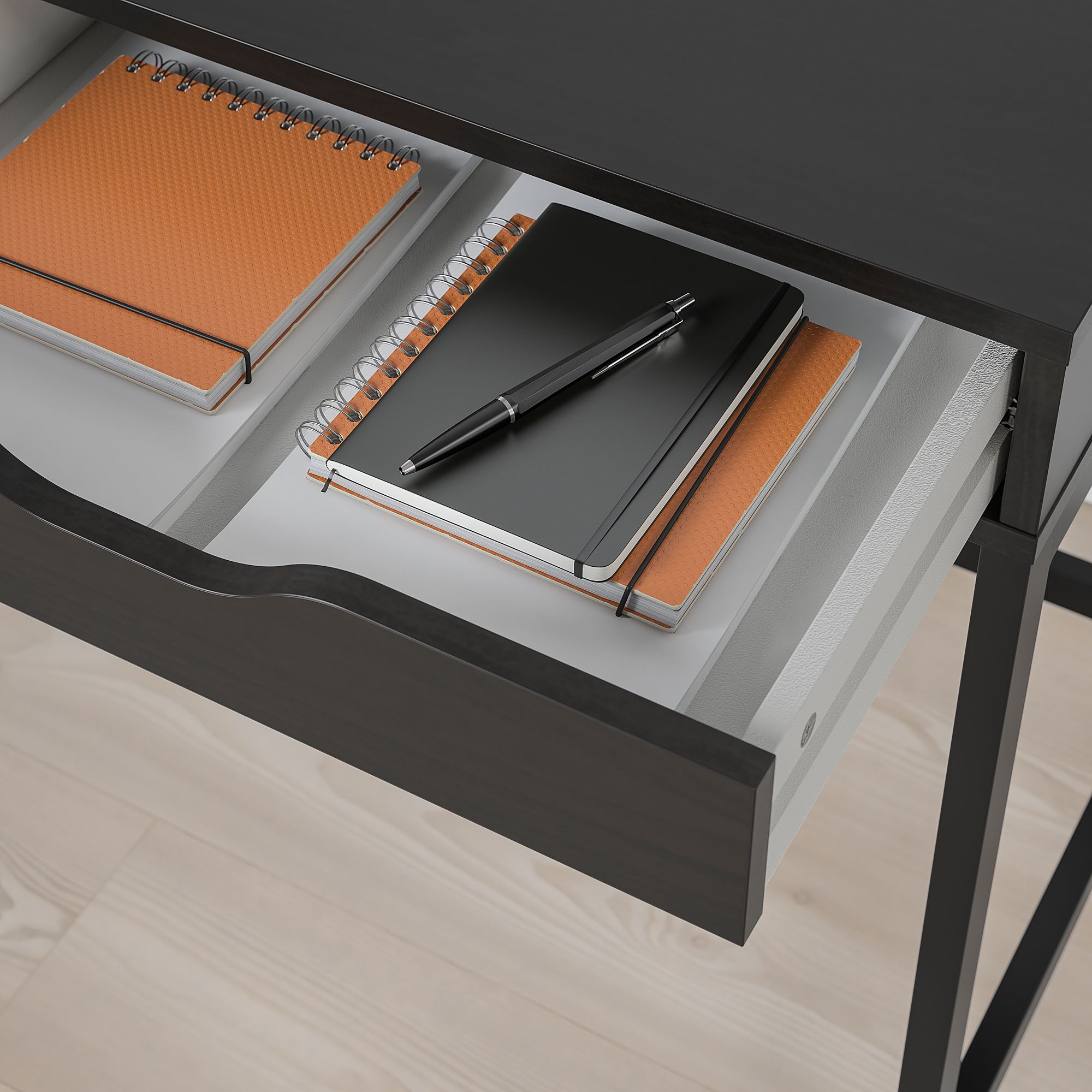 ALEX IKEA АЛЕКС Письменный стол, черно-коричневый, 132x58 см