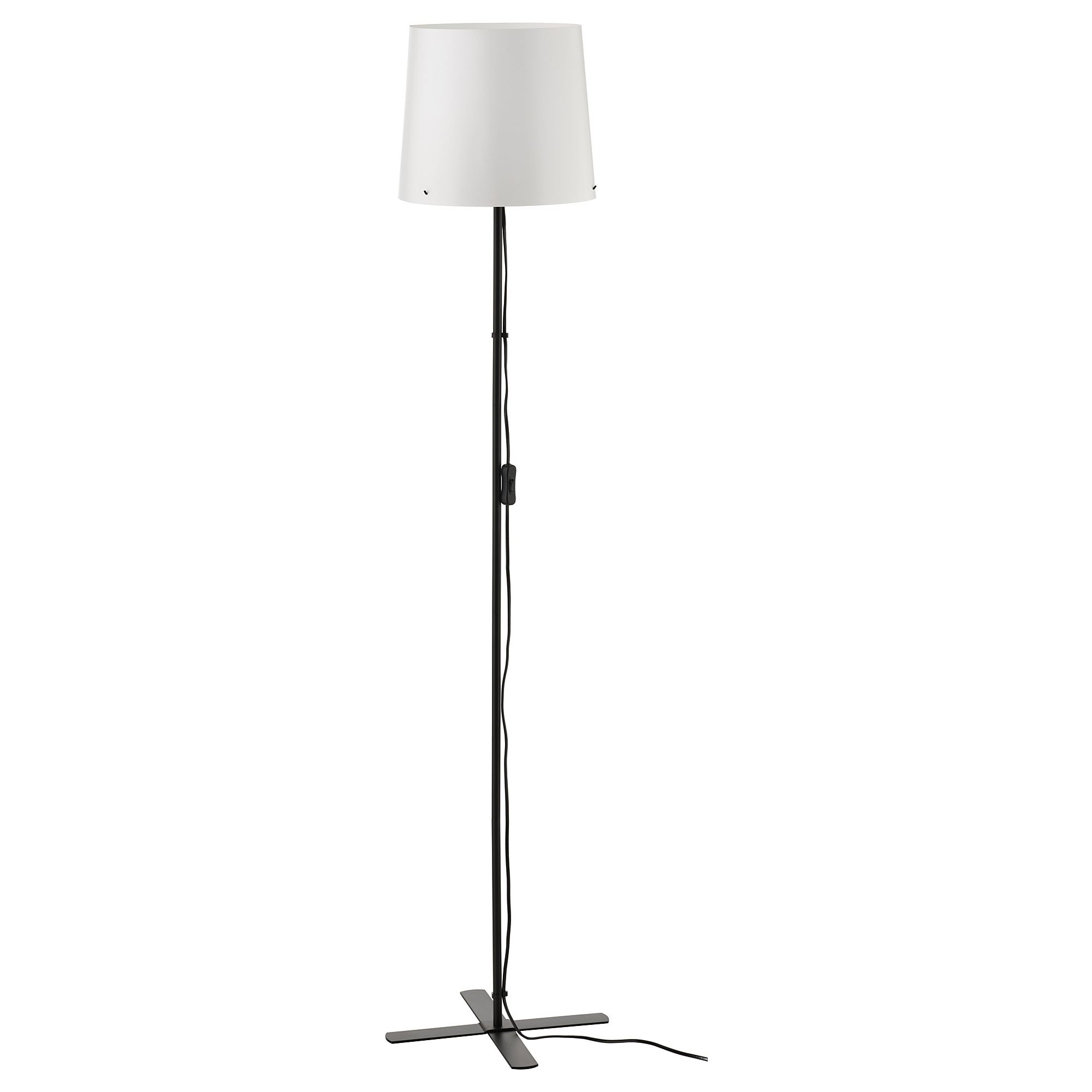 BARLAST IKEA БАРЛАСТ Светильник напольный, черный/белый 150 см