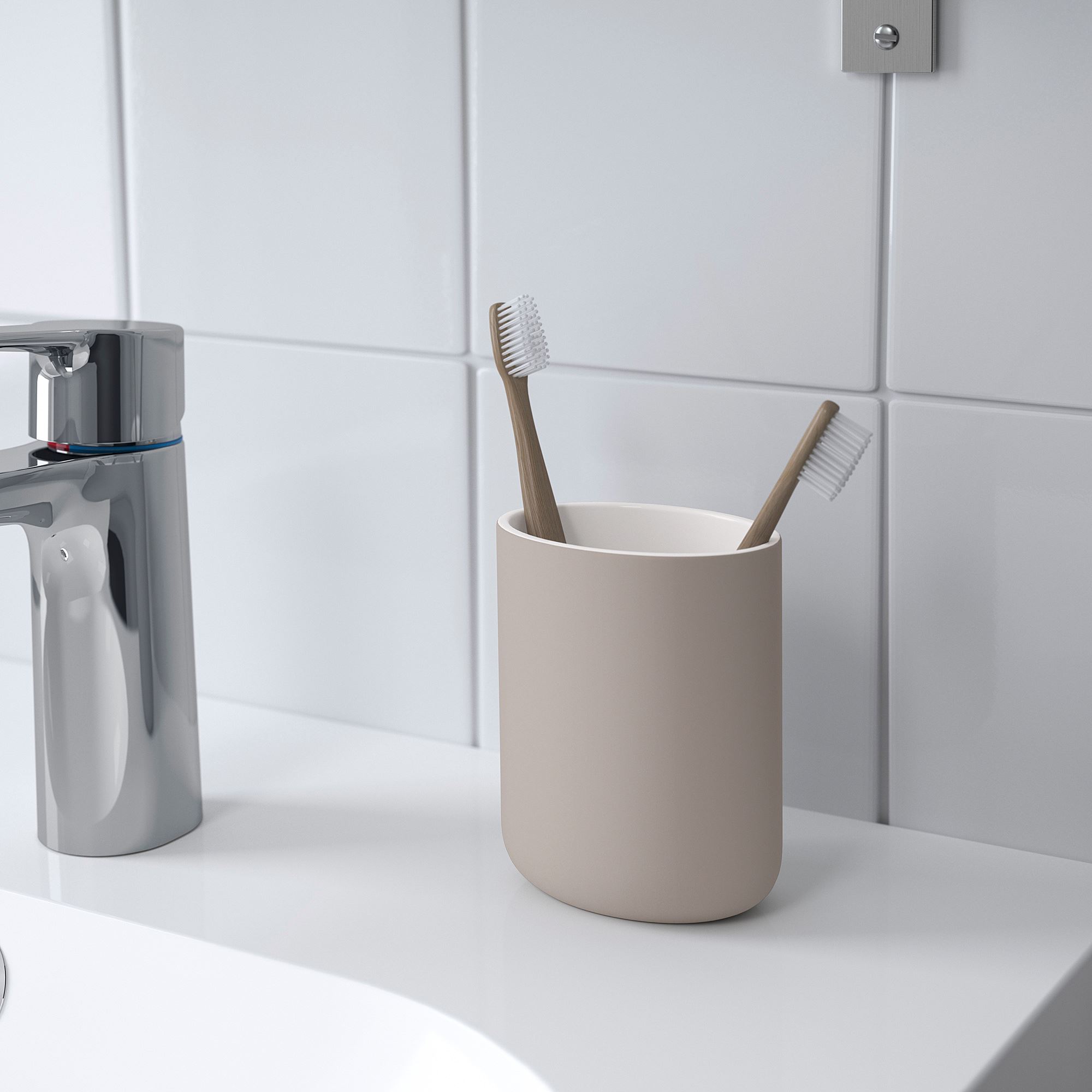 EKOLN IKEA Держатель д/зубных щеток, бежевый