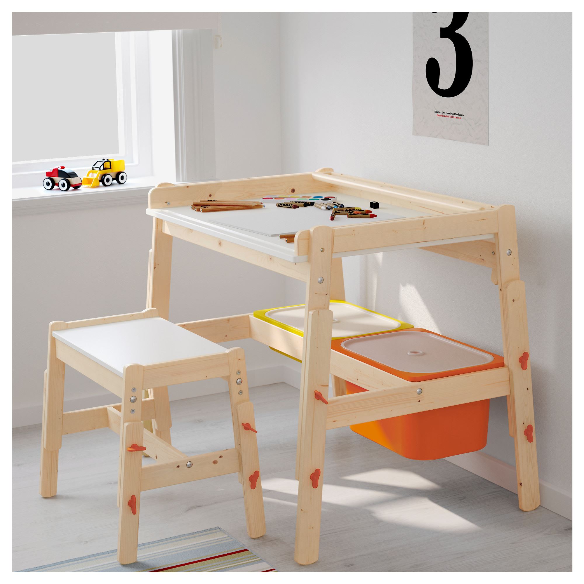 FLISAT IKEA Детский письменный стол, регулируемый